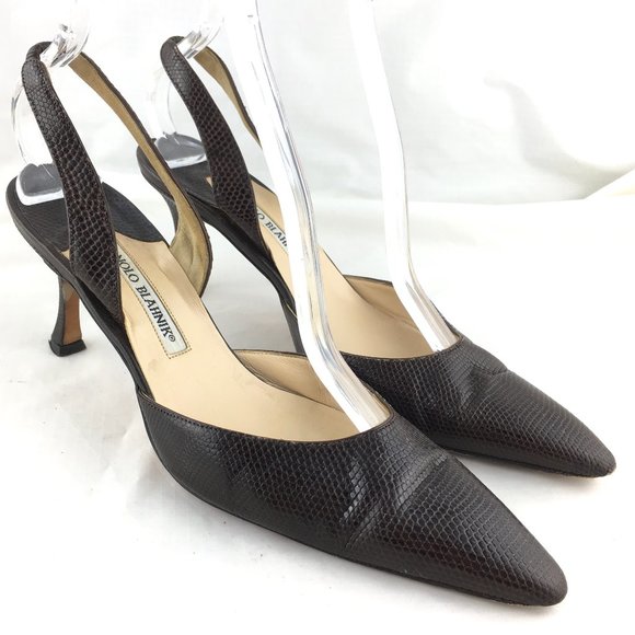 Manolo Blahnik Shoes - Manolo Blahnik Pointed toe sandal high heels brown